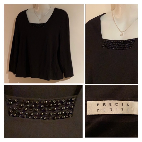 🍒 Black Pearl Top by Precis Petites !!! Size M - Picture 3 of 10